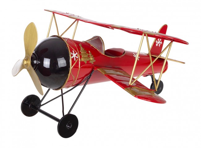 2x Decorazione Aeroplano Astra Rosso
