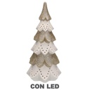 Albero ceramica bianco oro con led cmø14h29