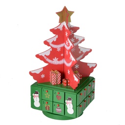 [V6320080000] Albero legno rosso cm19x19h41
