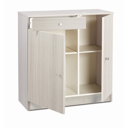 [A34200EUK] Armadio multiuso basso due ante un cassetto Eucalipto 77x34x h80 cm