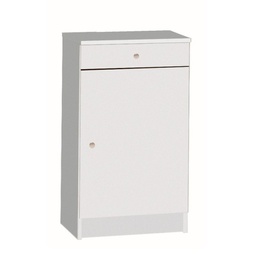 [A22200BIK] Armadio multiuso basso un anta un cassetto Bianco 46x34x h80 cm