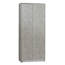 [O798CECEK] Armadio multiuso due ante scorrevoli con ripiani Beton Cemento 82x41x h190 cm