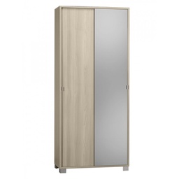 [A798OLSPK] Armadio multiuso due ante scorrevoli con specchio Olmo Chiaro 82x41x h190 cm