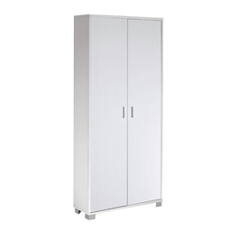 [A747BFBFK] Armadio multiuso slim due ante otto ripiani Bianco Cenere 83x29x h190 cm