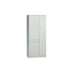 [O32300BIK] Armadio multiuso tre ante un cassetto Bianco 77x34x h183 cm