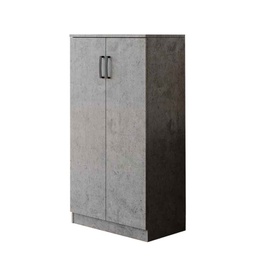 [A17173] Armadio scarpiera multiuso grigio cemento legno nobilitato 2 ante h130x71x38
