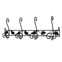 [V6527950000] Attaccapanni a muro metallo 4 posti nero toni cm89x31x10