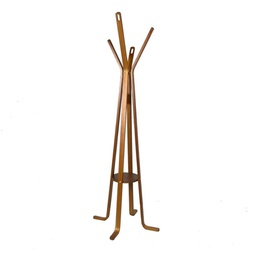 [V42047700NO] Attaccapanni a stelo legno noce 4 braccia cm 50h180