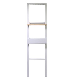 [V4205870000] Attaccapanni stand legno 4 posti biancocon mensola cm 40x13h160