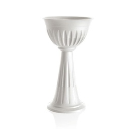 [1990493] Bama Colonna Alba Fiori cm. 43x74,5h lt. 20 Bianco Plastica Fioriera 31890