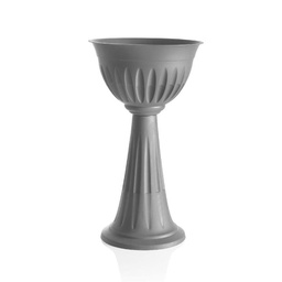 [043751] Bama Colonna Alba Fiori cm. 43x74,5h lt. 20 Grigio Plastica Fioriera Casa 31903