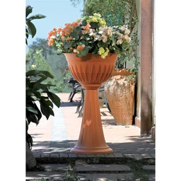 [043752] Bama Colonna Alba Fiori cm. 43x74,5h lt. 20 Terracotta Plastica Fioriera 31904