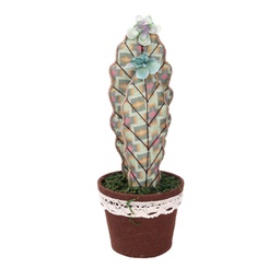[V8539030000] Cactus tessuto verde tondo cmø13h35