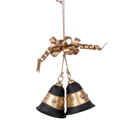 [V6179540000] Campana metallo oro e nero cm23x15h6