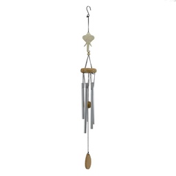 [V1862510000] Campanello legno metallo bianco elefante cm 6x6h65