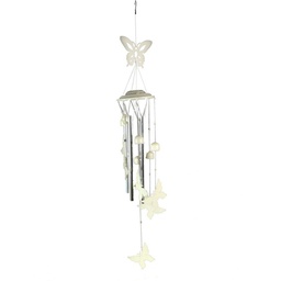 [V1853010000] Campanello metallo bianco cm 12x12h88