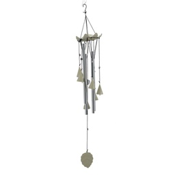 [V1862520000] Campanello metallo bianco foglia cmø12