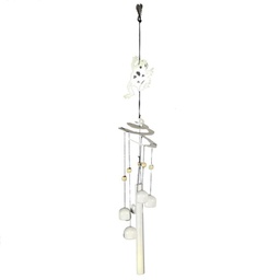 [V1852660000] Campanello metallo con rana bianco cm 10x10h61