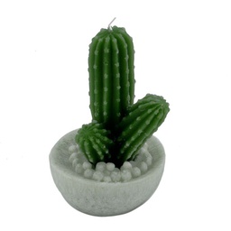 [V5506130000] Candela cactus verde tondo cmø10