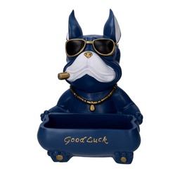 [V8543130000] Cane resina svuotatasche blu cm 22x22h30