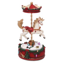 [V6169870000] Carillon cavallo resina rosso cm11x11,5h20,5