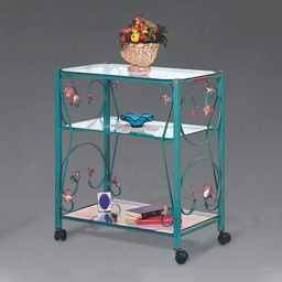 [A18WP20] Carrello porta tv in ferro verde 56x45xh.80 cm