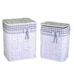 [V1920960000] Cestone  rattan ivan 1-2 bianco rettangolare cm46x36h59