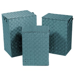 [V1992530000] Cestone poliestere 1-3 verde acqua foderato rettangolare cm 40x30h55