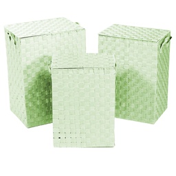 [V1992540000] Cestone poliestere 1-3 verde chiaro foderato rettangolare cm 40x30h55
