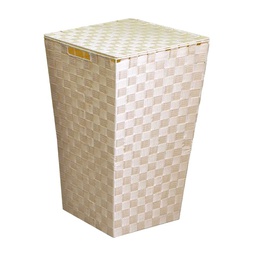 [V1992640000] Cestone poliestere crema quadro cm 33x33h53