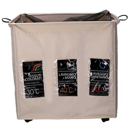 [V1992850000] Cestone tessuto beige triplo pieghevolecm 55x36h58