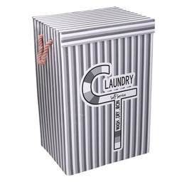 [V1992510000] Cestone tessuto laundry grigio con coperchio cm 40x30h60