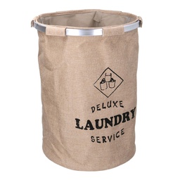 [V1992320000] Cestone tessuto sacco beige tondo pieghevole cm ø40h55