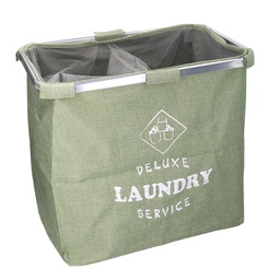 [V1992350000] Cestone tessuto sacco verde doppio pieghevole cm 54x34.5h50.5
