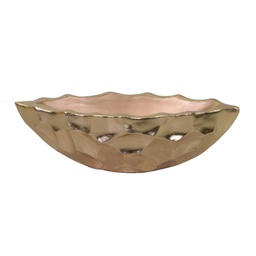 [V6113060000] Ciotola resina oro ovale cm82x30h26