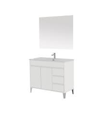 [BR606003] Composizione bagno Linea Mondo colore Bianco due ante tre cassetti 102x47x h85 cm