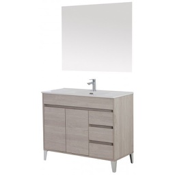 [BR606023] Composizione bagno Linea Mondo colore Rovere Chiaro due ante tre cassetti 102x47x h85 cm