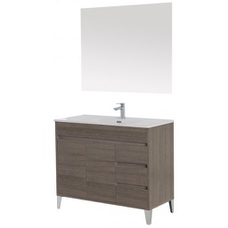[BR606033] Composizione bagno Linea Mondo colore Rovere Scuro due ante tre cassetti 102x47x h85 cm