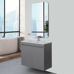 [BR803005] Composizione bagno a sospensione  SLIM Linea Pastello colore Grigio Medio 80x37x h69 cm