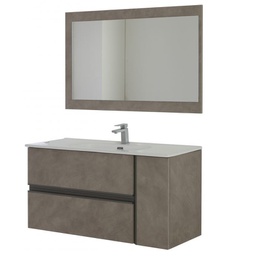 [BR805002] Composizione bagno color Cenere 2 cassetti 1 anta 110x46x h57 cm