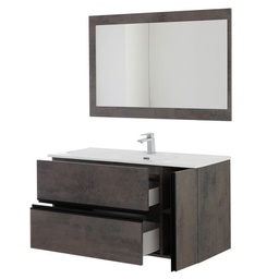 [BR805102] Composizione bagno color Cenere 2 cassetti 1 anta 110x46x h57 cm