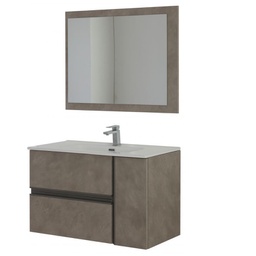 [BR805001] Composizione bagno color Cenere 2 cassetti 1 anta 90x46x h57 cm