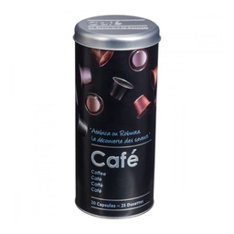 [19921567] Contenitore da cucina per caffè in ferro Nero 25 capsule diametro 7,8x h17 cm