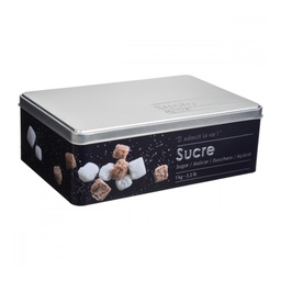 [19921577] Contenitore da cucina per zollette zucchero in ferro Nero 1kg 20,2x13,2x h6,7 cm