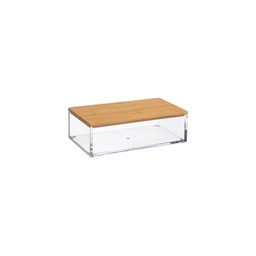 [19921632] Contenitore da cucina rettangolare coperchio in bamboo 16x9,6x h5,1 cm