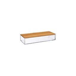 [19921633] Contenitore da cucina rettangolare coperchio in bamboo 25,6x9,6x h5,5 cm