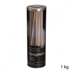 [19921568] Contenitore per spaghetti in ferro con rilievo Nero 1kg diametro 8,5x h27 cm