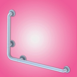 [FZ100550] Corrimano angolare di sicurezza 78 x 55.5 cm per disabili colore bianco
