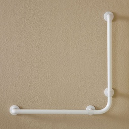 [FZ100551] Corrimano angolare di sicurezza 78 x 78 cm per disabili colore bianco