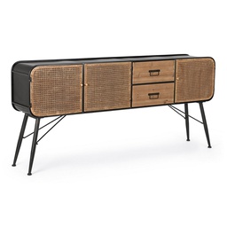 [B0746636] Credenza 3 ante e 2 cassetti in metallo stile vintage